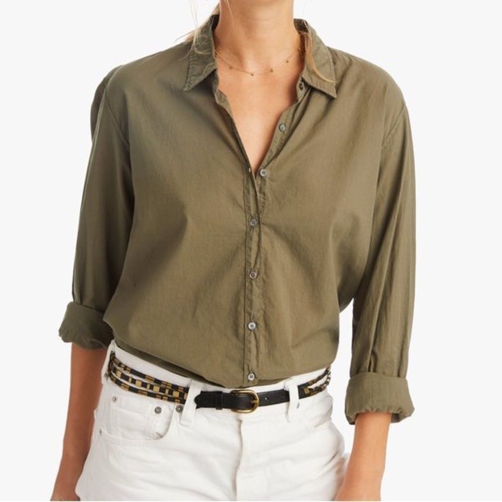 XÍRENA | Olive Green Button Up Beau Shirt